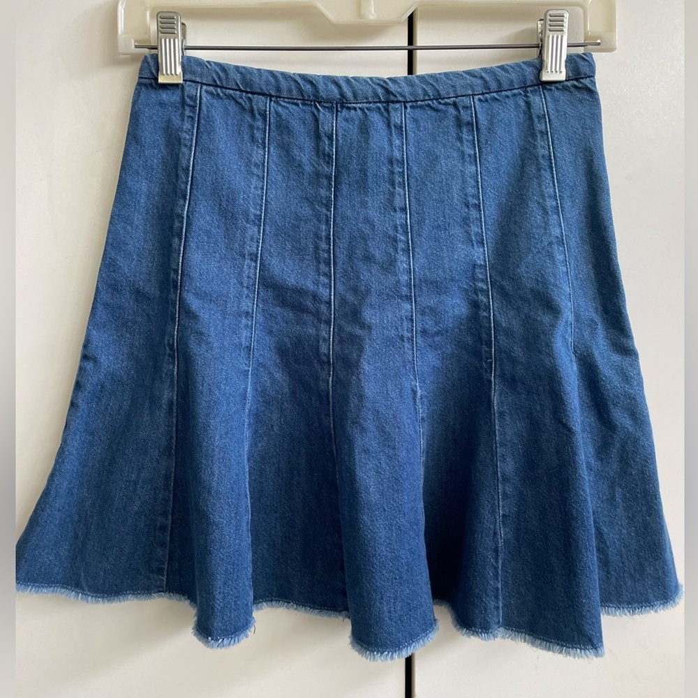 Denim fit and flair skirt
